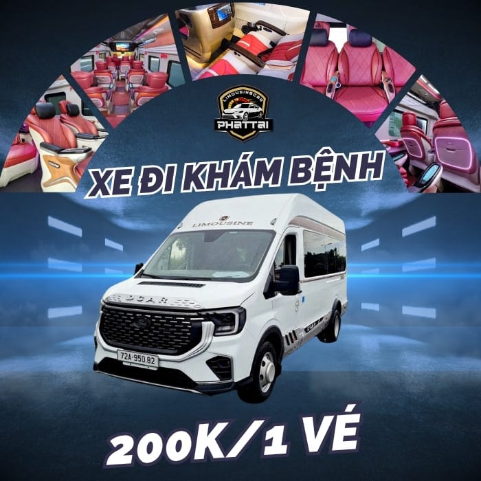 Xe đi bệnh viện limousine vip 9 chỗ Xe limousine đón khách tại nhà ở Vũng Tàu, đưa đi khám bệnh tại bệnh viện Từ Dũ (TP.HCM) đúng giờ