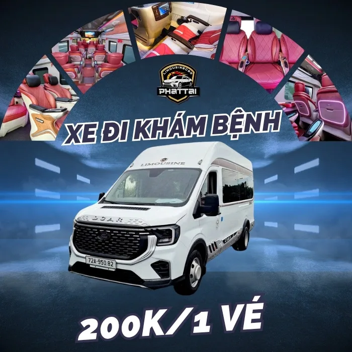 Xe đi bệnh viện limousine vip 9 chỗ Xe limousine đón khách tại nhà ở Vũng Tàu, đưa đi khám bệnh tại bệnh viện Từ Dũ (TP.HCM) đúng giờ