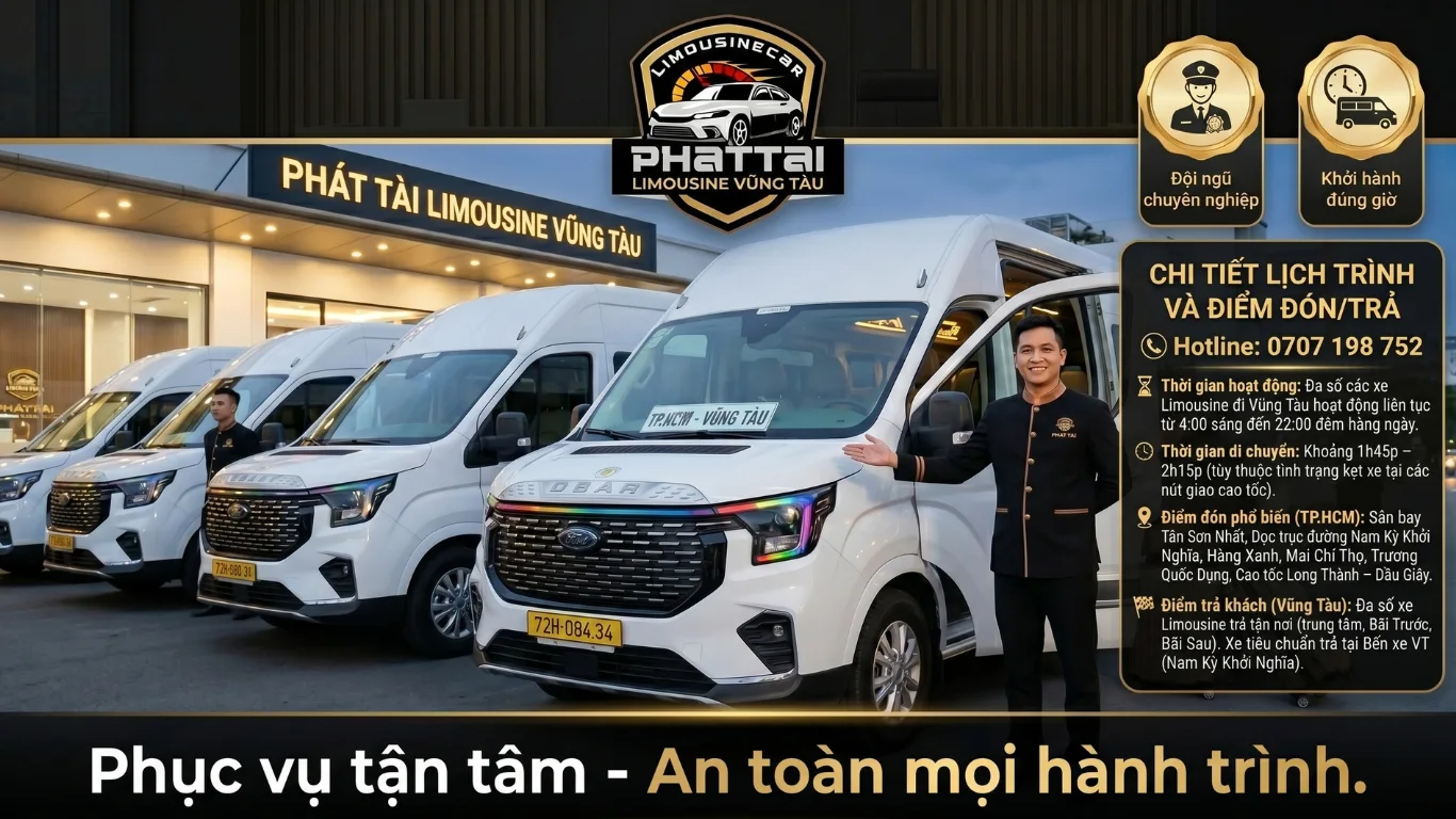 điểm đón trả limousine vũng tàu